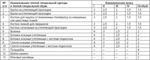 Сроки полезного использования спецодежды в таблице