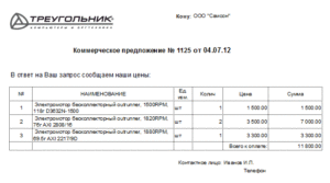 Виды коммерческих предложений на выполнение работ